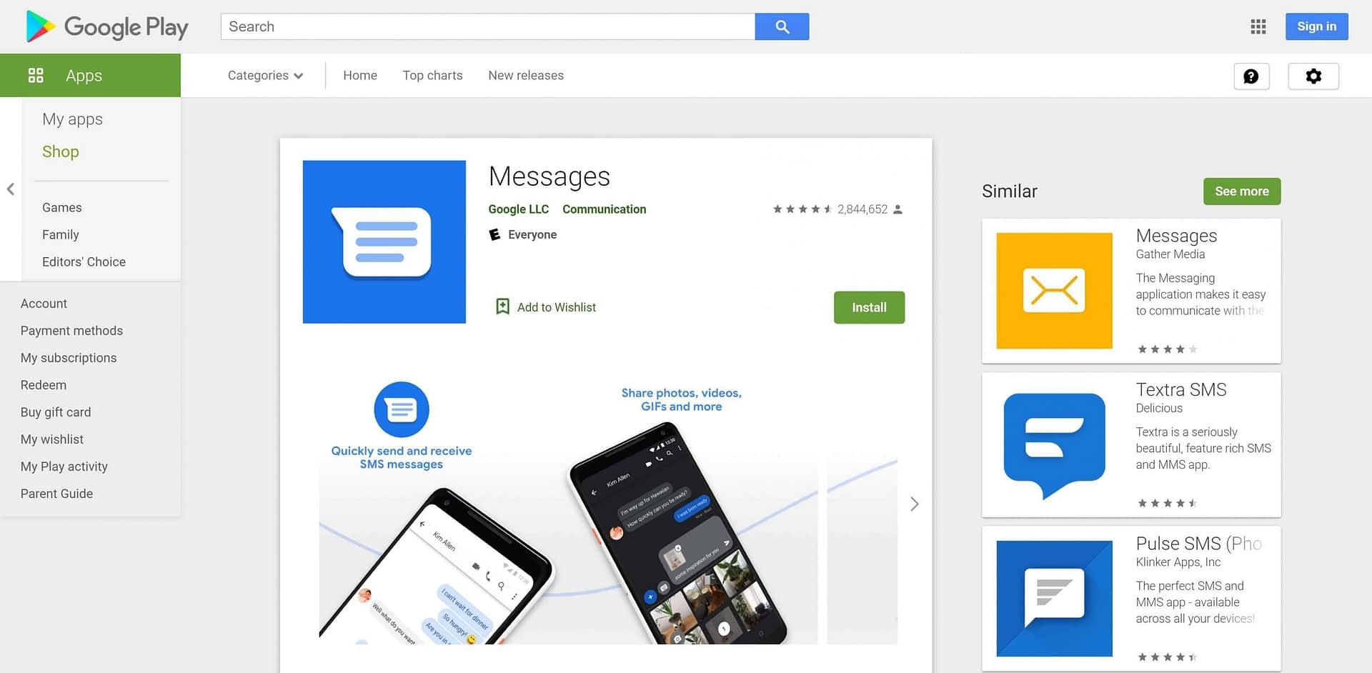 android messages online